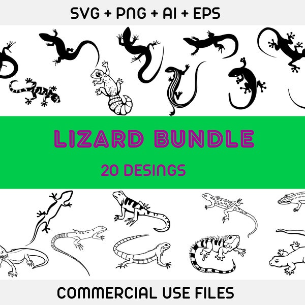 Lizard SVG Bundle, Gecko svg, Reptile svg, Lizard clipart, Lizard vector, Lizard cut files, Lizard svg,  Reptile svg, Gecko Vector