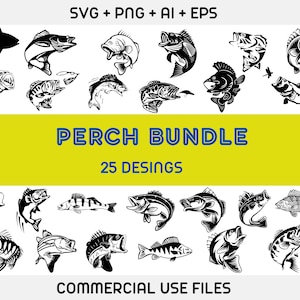 Perch Fish svg, Fishing Svg,Perch svg bundle, Perch Clipart, Perch Vector, Perch Cut file, Fish Svg, Perch Svg