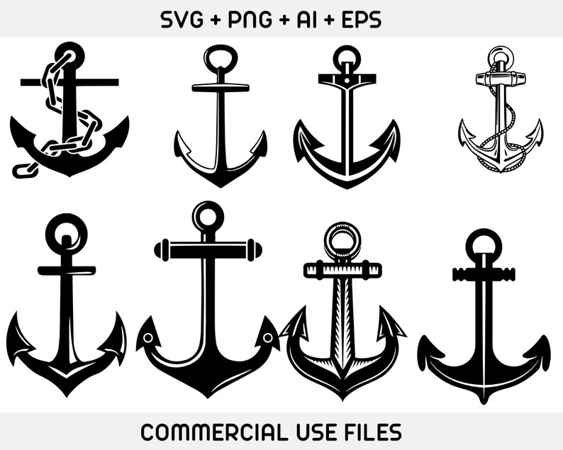 Anchor SVG, Anchor svg bundle, Anchor Cut File, Anchor PNG,Anchor Clipart,Anchor Silhouette,Nautical SVG,Monogram Anchor Svg,fishing clipart image 2