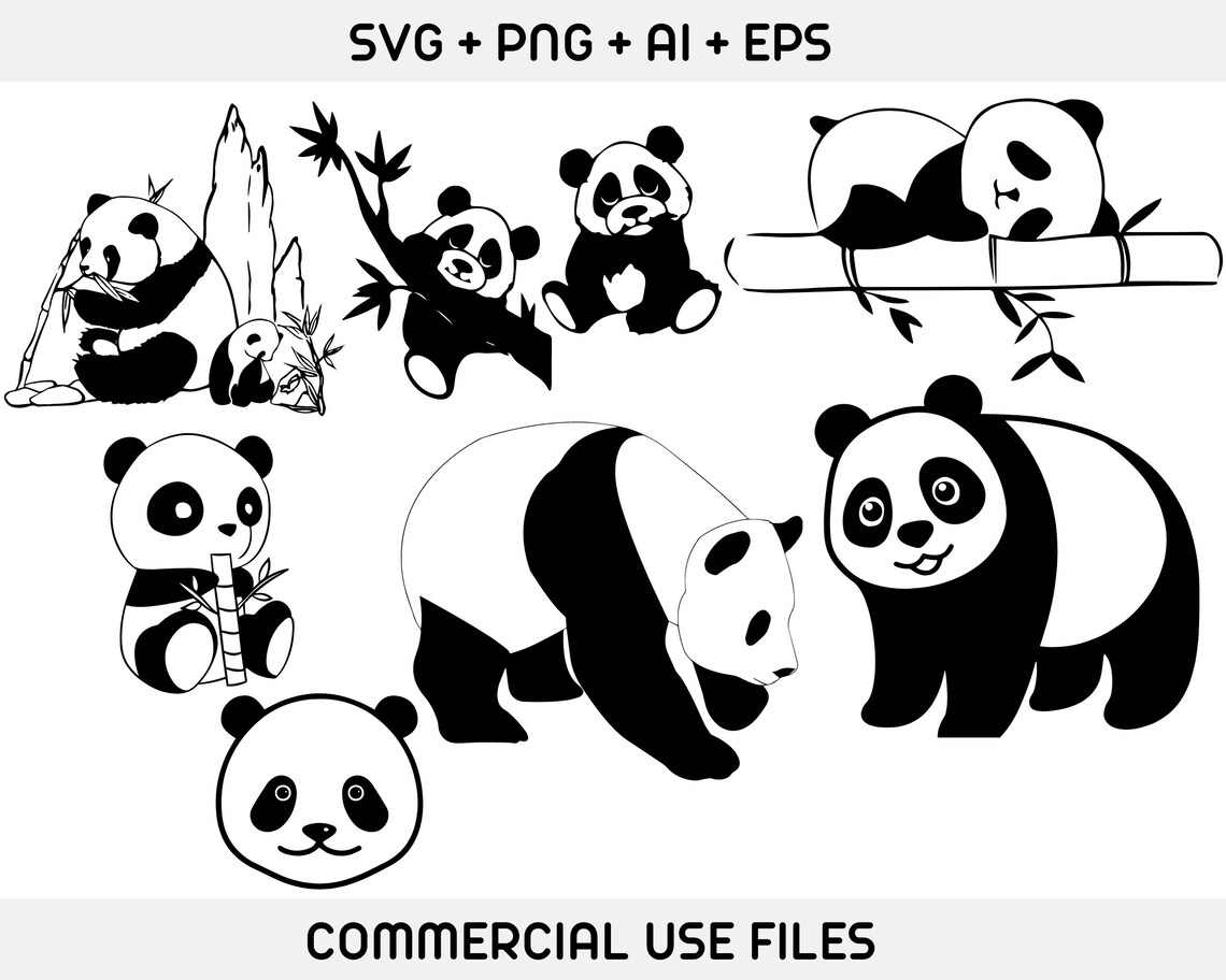 Panda Bear SVG Panda Sv Bear Svg Cute Panda Svg Panda - Etsy