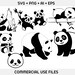 Panda Bear SVG, Panda Sv , Bear Svg, Cute Panda Svg, Panda Face Svg ...