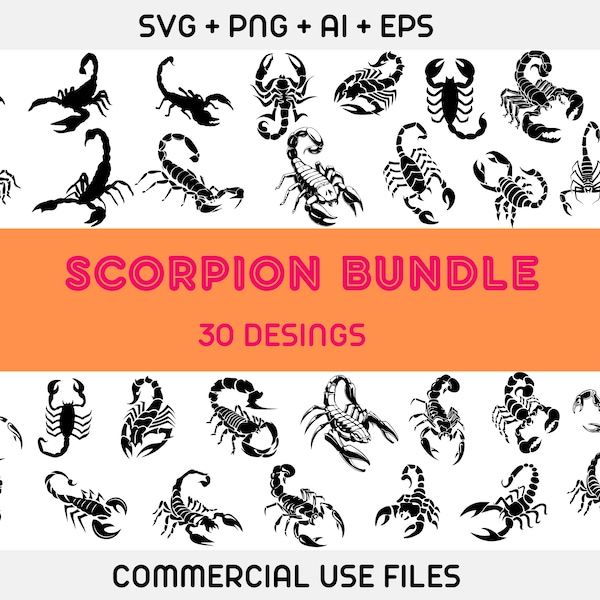 Scorpion SVG Bundle, Scorpion png, Scorpion eps,Scorpion Silhouette, Scorpion vector, Scorpion cut files, Scorpion svg, Scorpion clipart