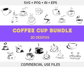 Coffee Cup Svg Bundle, Coffee svg, Coffee bean svg, Coffee Cup clipart, Coffee Mug Svg, Coffee Quote Svg,Coffee Design Svg,Coffee Silhouette