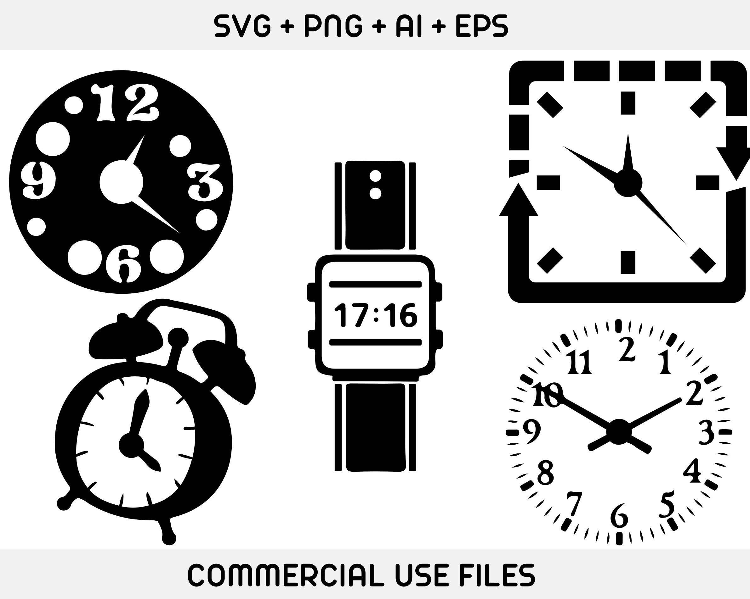 Clock Face SVG Bundle Clock Numbers Svg Clock Face Vector Etsy