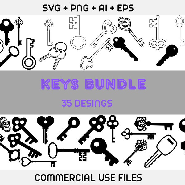 Key Svg Bundle, Antique Key Svg, Lock Svg, Lock And Key Svg, Heart Lock Svg, House Key Svg, Car Key Svg, Key Clipart, Key Png, Key Vector