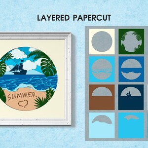 3d Summer Shadow Box Svg 3d Beach Svg 3d Layered Svg Files for Cricut ...