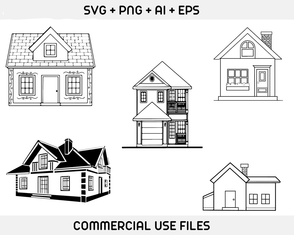 House Svg Bundle Home Svg Villa Svg Building Svg House - Etsy UK