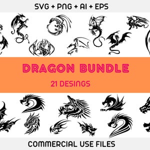 Dragon svg, tribal dragon svg, dragon silhouette, cartoon dragon, cute dragon, tattoo, silhouette, clipart, cut file, stencil file, cuttable