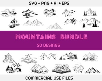 Berg svg Bundle, Berg svg, Natur svg, Outdoors svg, Bergdatei für Cricut, Bergvektor, Berg digitale Datei