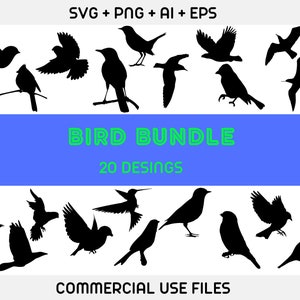 Bird Svg Bundle, Birds Svg, Bird Silhouette Svg, birds clipart, bird cut file,  animal svg,  bird svg file, Hummingbird SVG