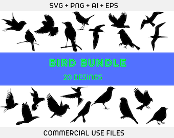 Bird Svg Bundle, Birds Svg, Bird Silhouette Svg, birds clipart, bird cut file,  animal svg,  bird svg file, Hummingbird SVG
