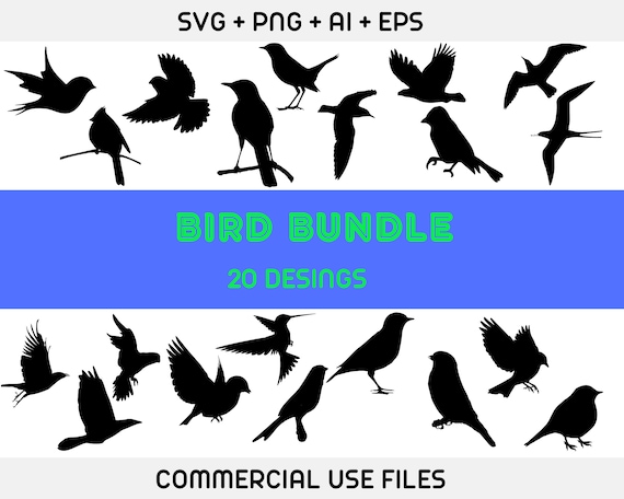 Bird Svg Bundle, Birds Svg, Bird Silhouette Svg, birds clipart, bird cut file,  animal svg,  bird svg file, Hummingbird SVG