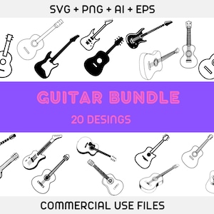 Guitar Bundle svg ,Guitar svg, Guitars svg, Instruments svg,guitar clipart, usic svg,Guitar Silhouette Pack,Guitar Shape SVG,Bass Guitar Svg