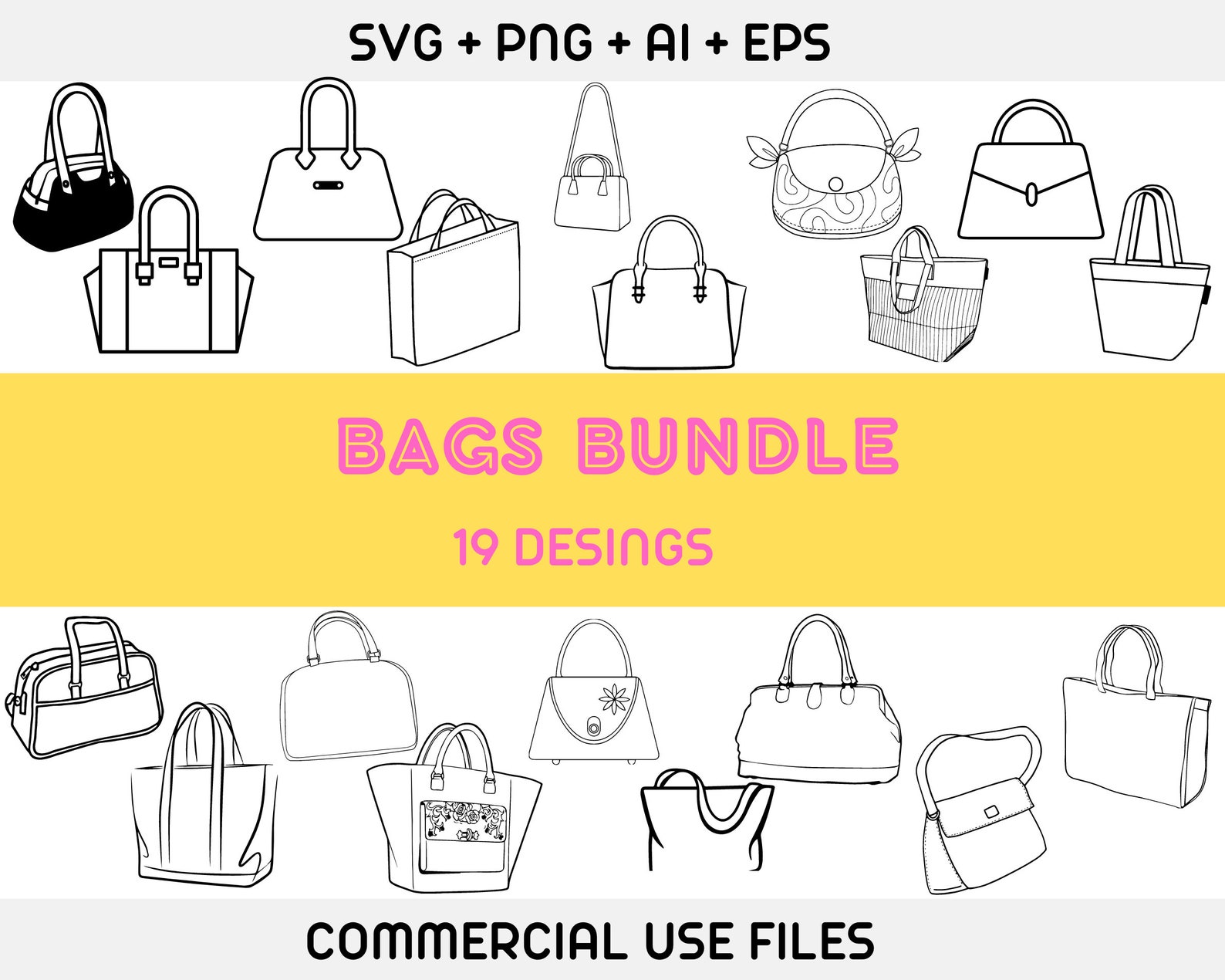 Handbags SVG Handbags Bundle SVG Purse SVG Hand Purse Svg Etsy