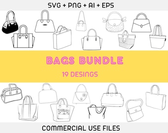 Handbags SVG, Handbags Bundle SVG, Purse SVG, Hand purse Svg, Fashion Svg, Bags Svg,Womens Bag Cricut, Handbag Silhouette, Shopping Cut File