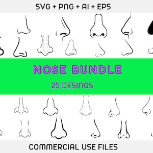 Nose svg, nose clipart,  nose svg bundle , nose silhouette, nose cricut, nose cut files, nose clip art, nose digital, nose outline svg
