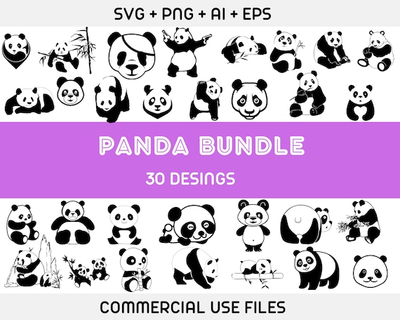 Panda Bear SVG, Panda sv , Bear svg,  Cute Panda svg, Panda Face Svg, Panda svg bundle,panda head svg,Panda monogram svg,Panda Silhouette
