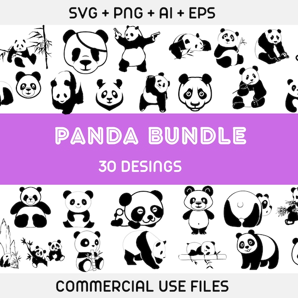 Panda Bear SVG, Panda sv , Bear svg, Cute Panda svg, Panda Face Svg, Panda svg bundle,panda head svg,Panda monogram svg,Panda Silhouette