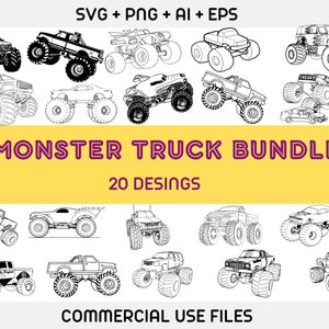 Monster Truck SVG, Truck Svg, Off Road Svg, Vehicle, Car, For Cricut, For Silhouette, Cut File, Vector, Monster Truck BUNDLE
