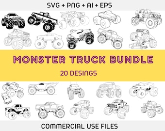 Monster Truck SVG, Truck Svg, Off Road Svg, Vehicle, Car, For Cricut, For Silhouette, Cut File, Vector, Monster Truck BUNDLE