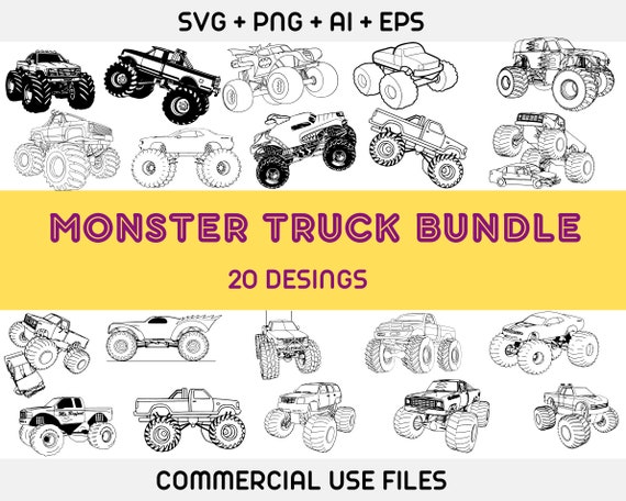 Monster Truck SVG, Truck Svg, Off Road Svg, Vehicle, Car, For Cricut, For Silhouette, Cut File, Vector, Monster Truck BUNDLE
