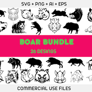 Boar SVG Bundle, Boar face svg,Boar vector, Boar cut files,Boar svg, Boar monogram, Boar Svg Collection,Boar Clipart, Digital Cut files,