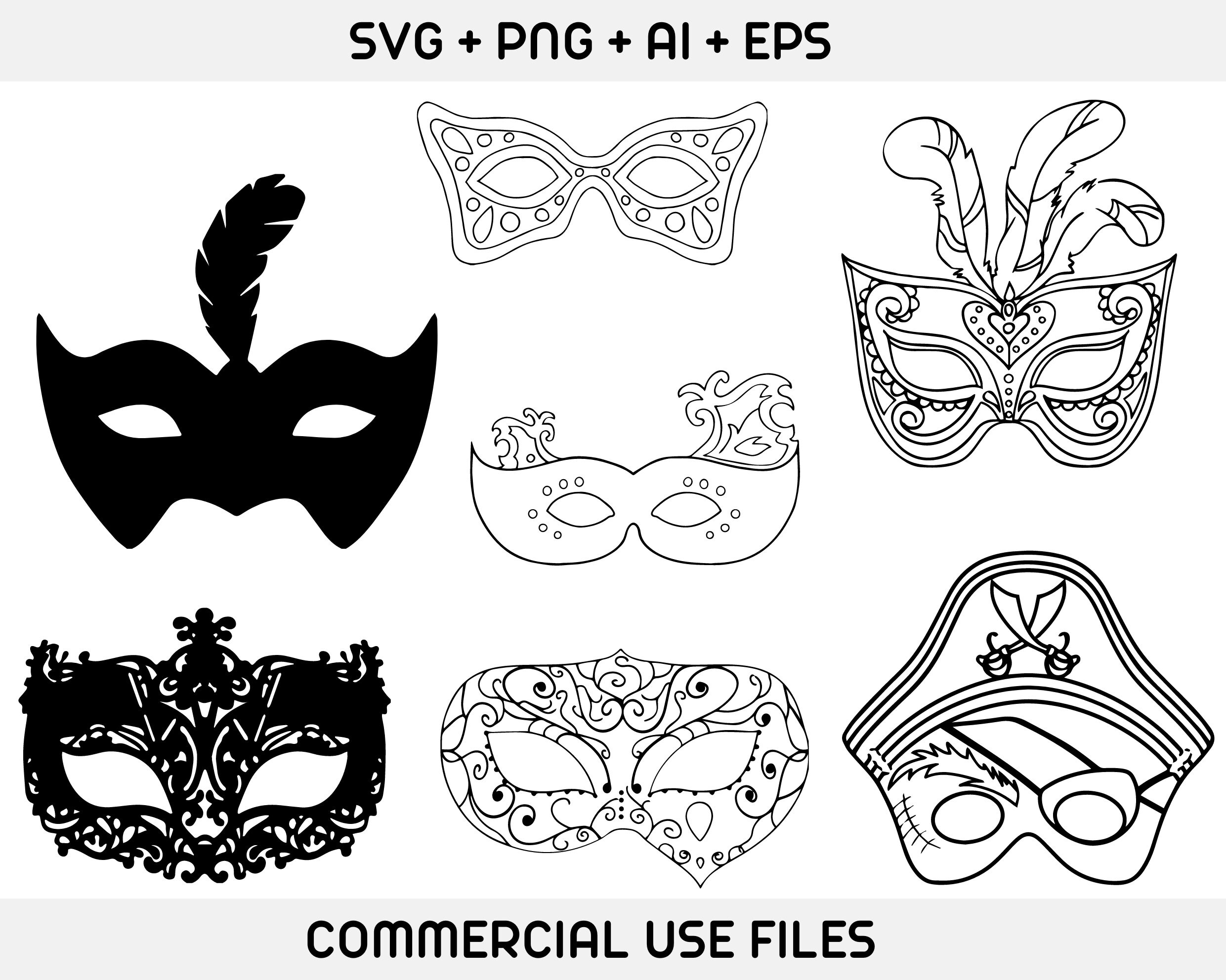 Carnival Mask Svg Carnival Mask Silhouette Masks Etsy