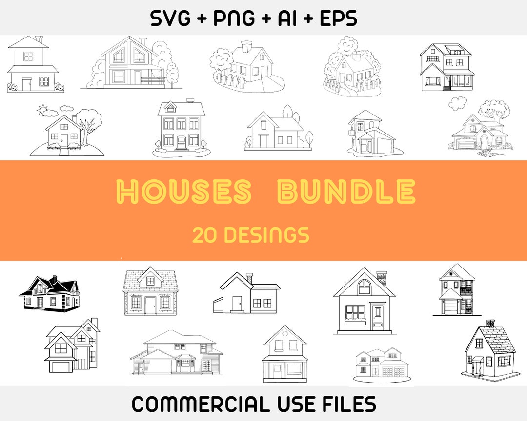 House Svg Bundle, Home Svg, Villa Svg, Building Svg, House Farm Clipart