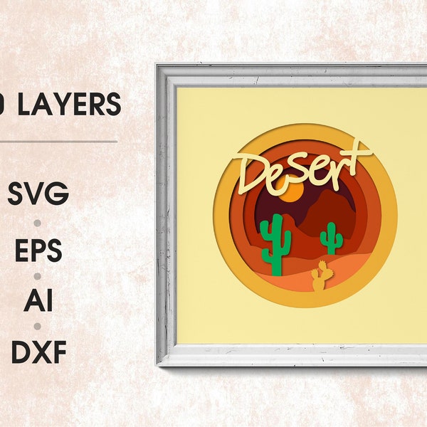 Desert shadow box, cactus landscape svg, cactus cut file, 3d cactus flower svg, mountain shadow box svg, arizona landscape svg Desert shadow box, cactus landscape svg, cactus cut file, 3d cactus flower svg, mountain shadow box svg, arizona landscape svg