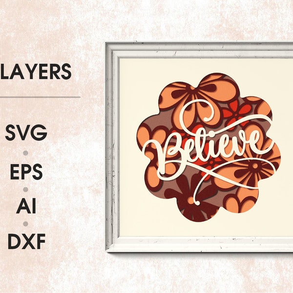 Flower shadow box svg, 3D believe shadow box, Flower paper cut light box, flowers light box, for Cricut and Silhouette,layered cardstock svg Flower shadow box svg, 3D believe shadow box, Flower paper cut light box, flowers light box, for Cricut and Silhouette,layered cardstock svg