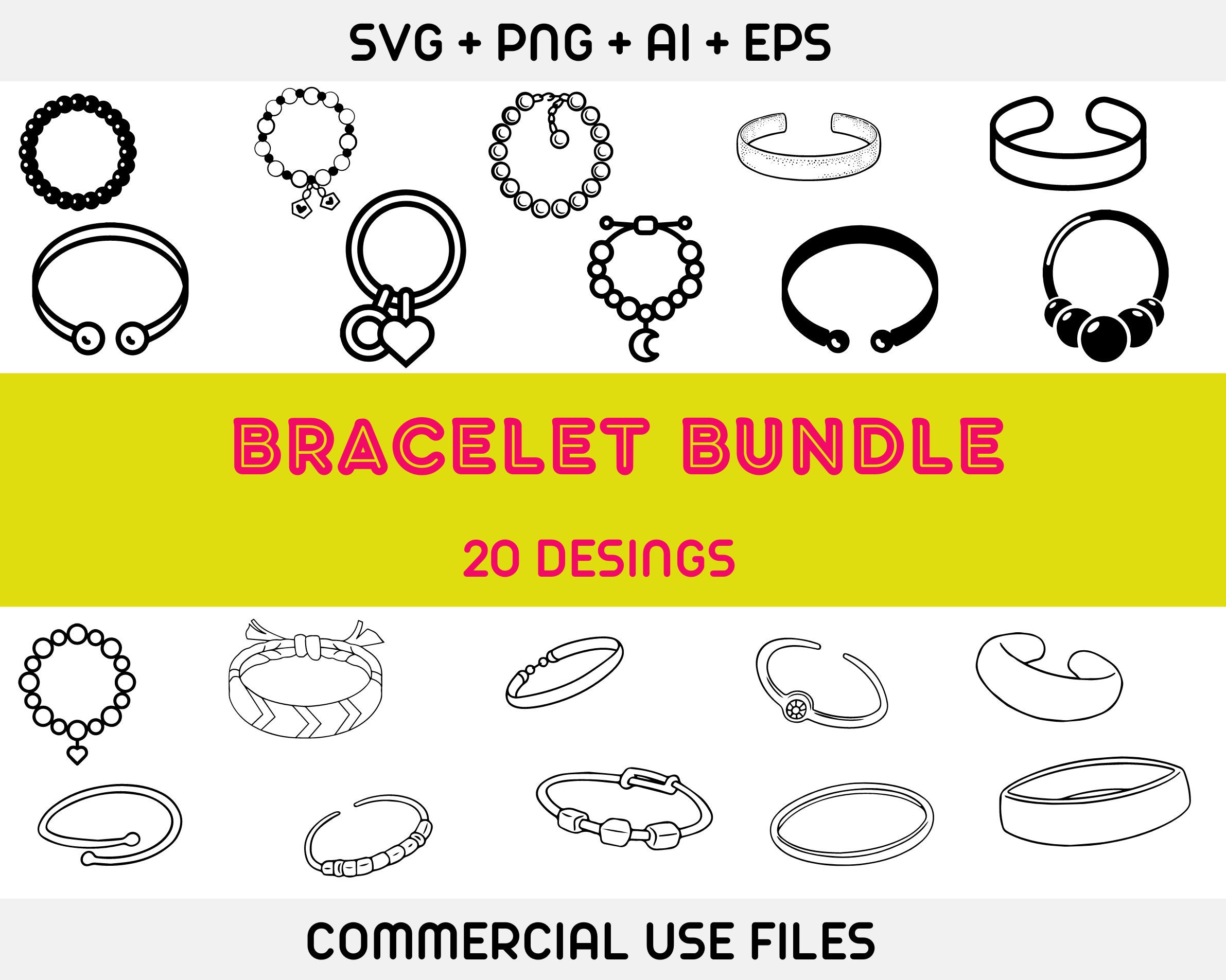 Bracelet svg bundle, Bracelet svg, Bracelet SVG Cut Files, Bracelet Silhouette, Leather Bracelet Svg, Fashion Svg,Bracelet Bundle