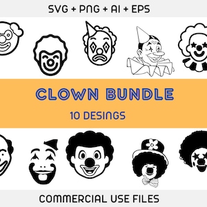 Clown Svg, Clown Png, Clown Clipart Clown Vector, Party Hat Svg, Clown Face Svg, Clown Face Png, Birthday Svg, Birthday Clipart
