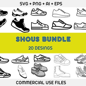 Shoes bundle SVG, Shoes SVG, Shoes cut file, Shoes png, Shoes silhouette, Shoes vector,  Trainer Svg, Converse Svg, Footwear svg