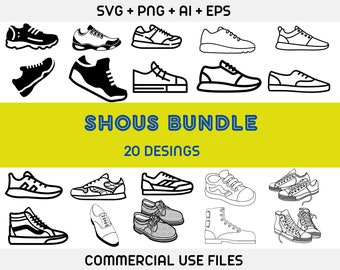 Shoes bundle SVG, Shoes SVG, Shoes cut file, Shoes png, Shoes silhouette, Shoes vector,  Trainer Svg, Converse Svg, Footwear svg
