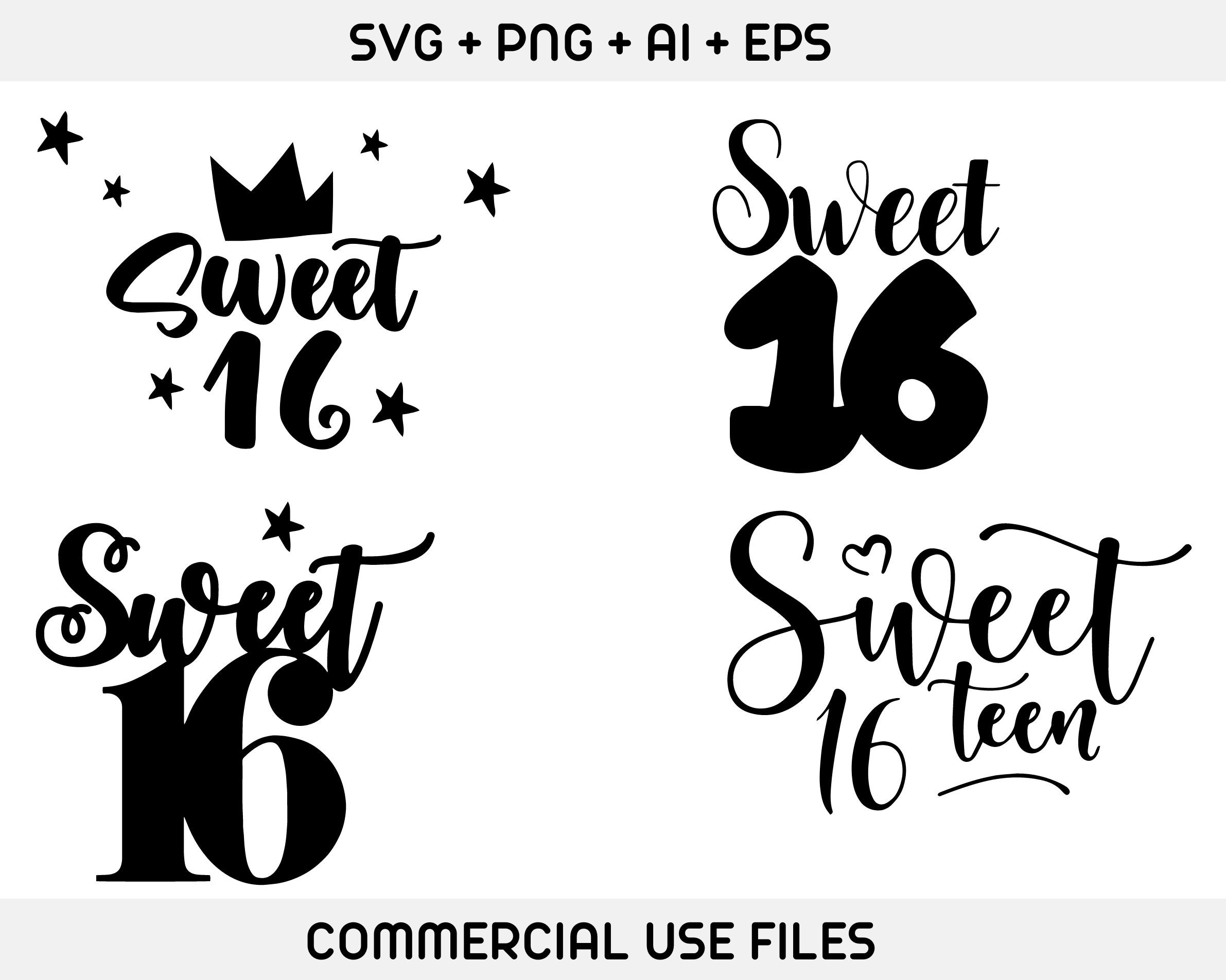 Sweet Sixteen Svg, 16th Birthday Svg, Birthday Queen Svg, 16 Birthday ...