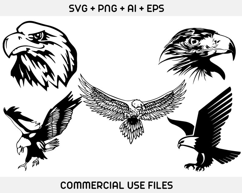 Eagle Rv Svg Eagle Svg Eagle Head Svg Eagle Silhouette Fierce Eagle - Etsy