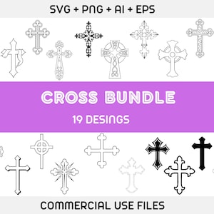 Cross Svg Bundle, Christian Svg, Christian Cross clipart, Cross vector svg, Easter Cross svg, Cross Easter svg, Faith Cross Svg,  faith svg