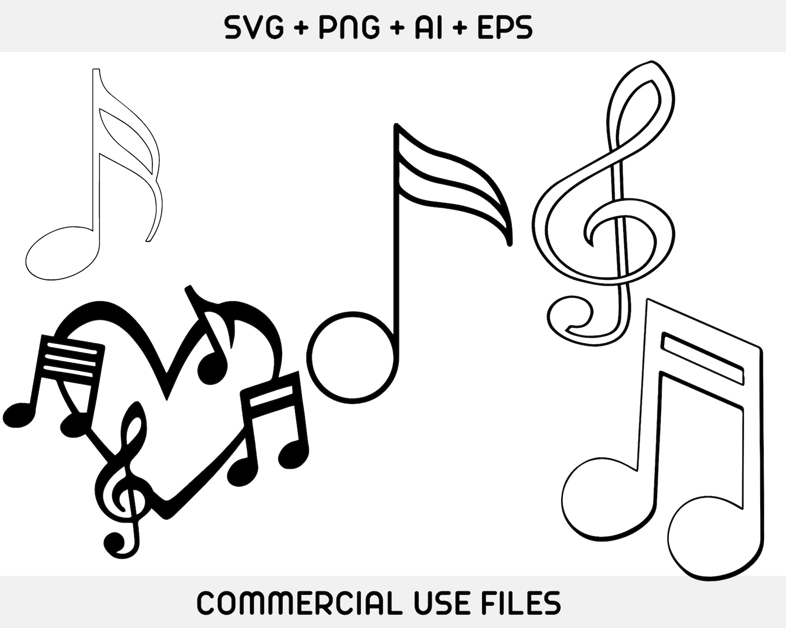 MUSICAL NOTES SVG Guitar Svg Musical Notes Clipart Music - Etsy