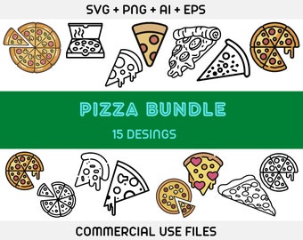 Pizza svg, Pizza svg bundle, food svg, pepperoni svg, pizza chef svg, pizza making, pizza slice svg, clipart, cut file, pizza silhouette