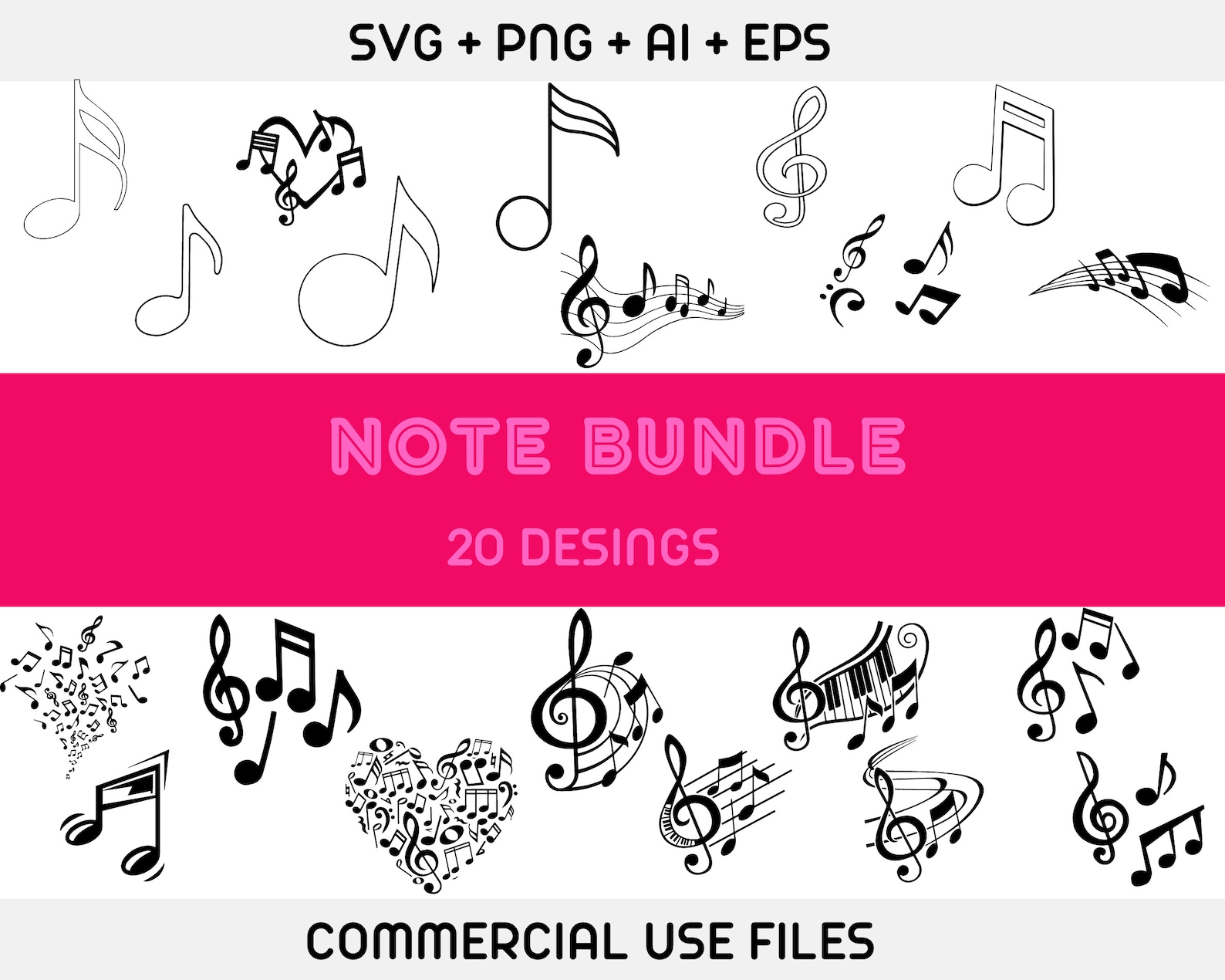MUSICAL NOTES SVG Guitar Svg Musical Notes Clipart Music - Etsy