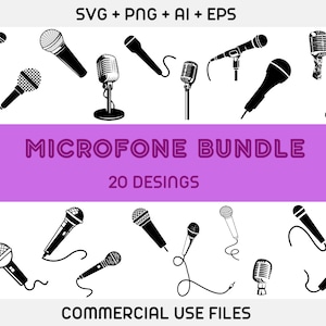 microphone svg ,mic svg ,retro microphone svg, microphone clipart , Microphone digital, Microphone SVG Bundle,Vintage microphone svg, Music