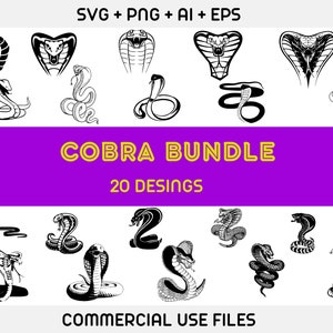 Cobra SVG, Cobra SVG Bundle, Cobra Clipart, Cobra Files for Cricut, Cut Files For Silhouette, Snake Svg, Cobra Png, Reptile Svg,Wildlife Svg