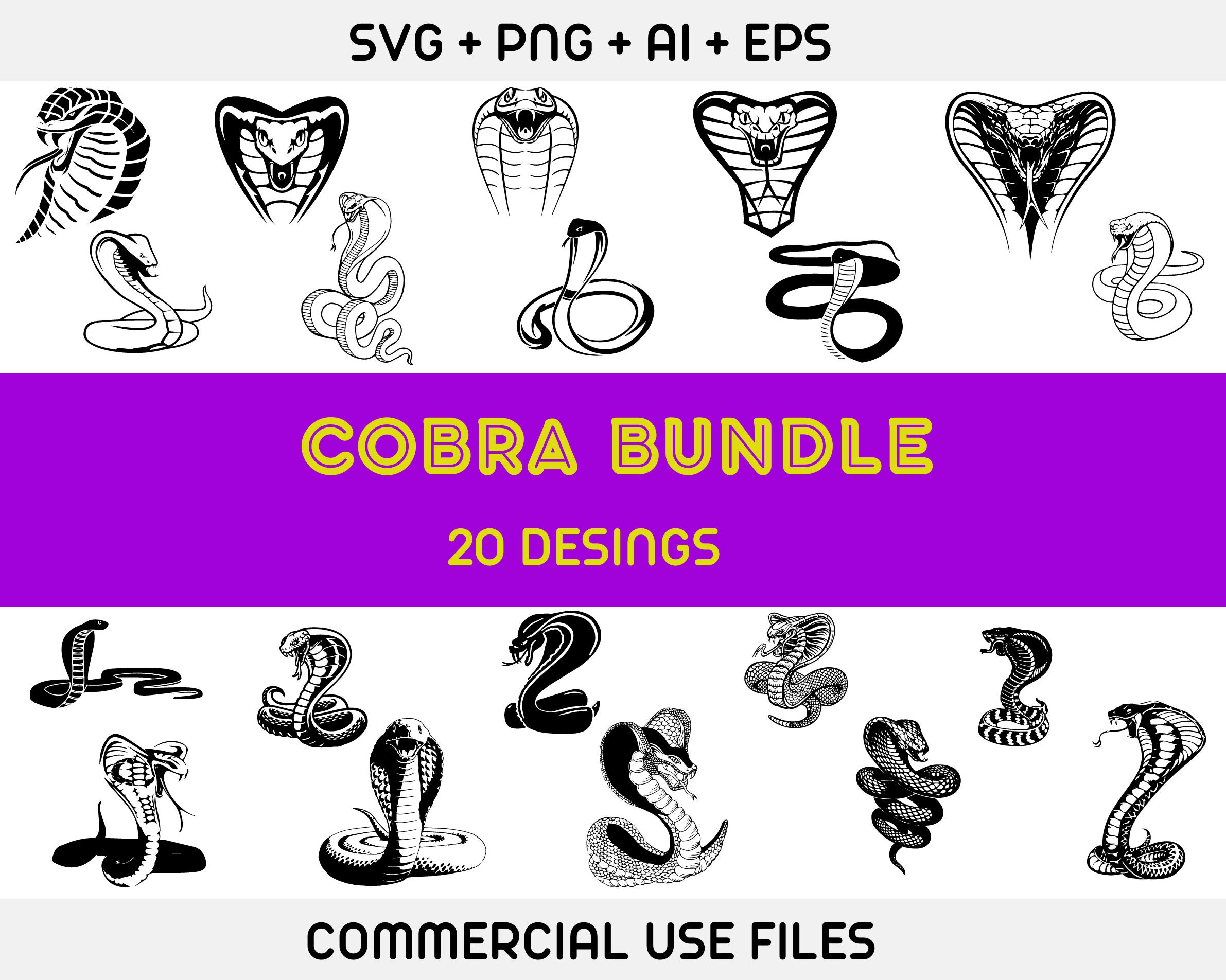 Cobra SVG Cobra SVG Bundle Cobra Clipart Cobra Files for Etsy Australia