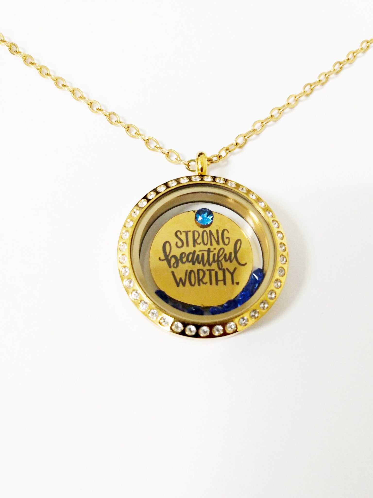 Women's Strength Pendant with Charms / Strength Locket / Etsy