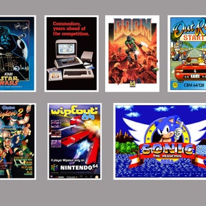 Retro Video Game Poster Prints. Available in  A3, A4, A5 Sizes.