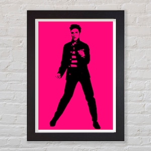 Elvis Presley 3 Pop Art Poster Print / Available Framed / Home Decor / Wall Art / 3 Sizes / Pink Print / Rock n Roll Poster / Art Print