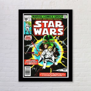 Star Wars Issue 1 Vintage Comic Cover Reproduction Poster Print Wall Art. Available Framed
