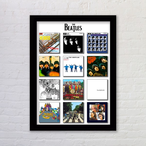 The Beatles Album Covers Through The Years Artwork Poster Print Wall Art Available Framed