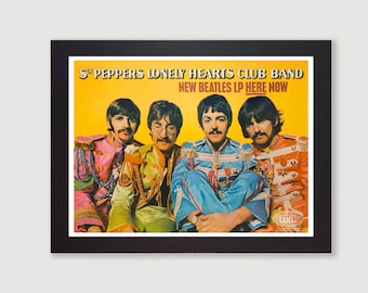 The Beatles Sergeant Pepper Promo Poster Reproduction Print Wall Art. Framed Print Available