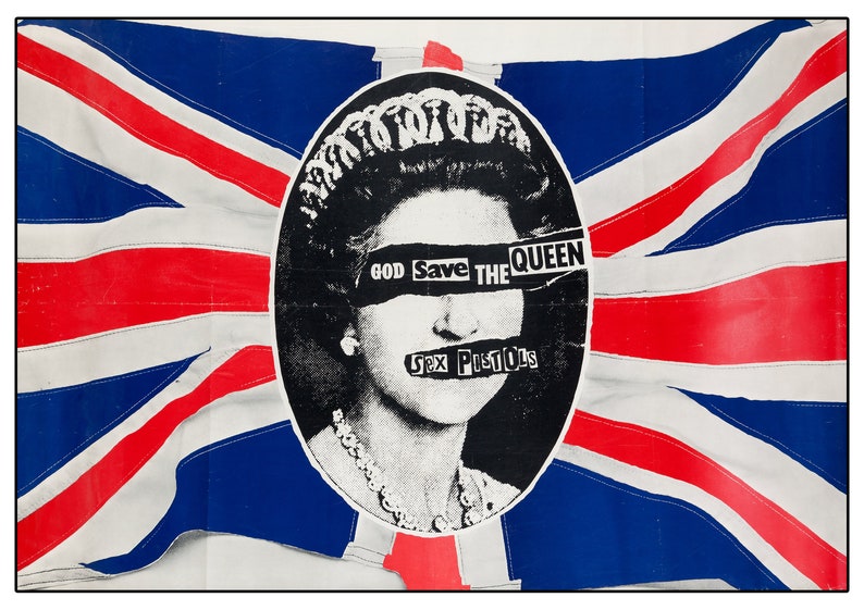 Framed Sex Pistols God Save the Queen Promo Poster Reproduction Print image 2